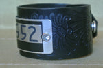 Leather Tooled Cuff Bracelet, #1652 Locker Tag