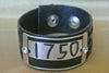 Leather Cuff Bracelet, #1750 Silver Locker Tag