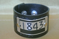 Leather Cuff Bracelet, #1843 Locker Tag