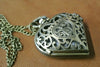 Pocket Watch brass Heart Necklace