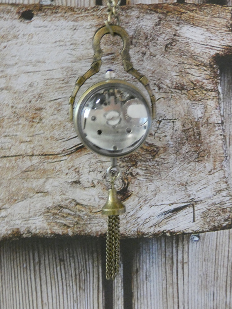 Pocket Watch Necklace, Brass Globe Watch
