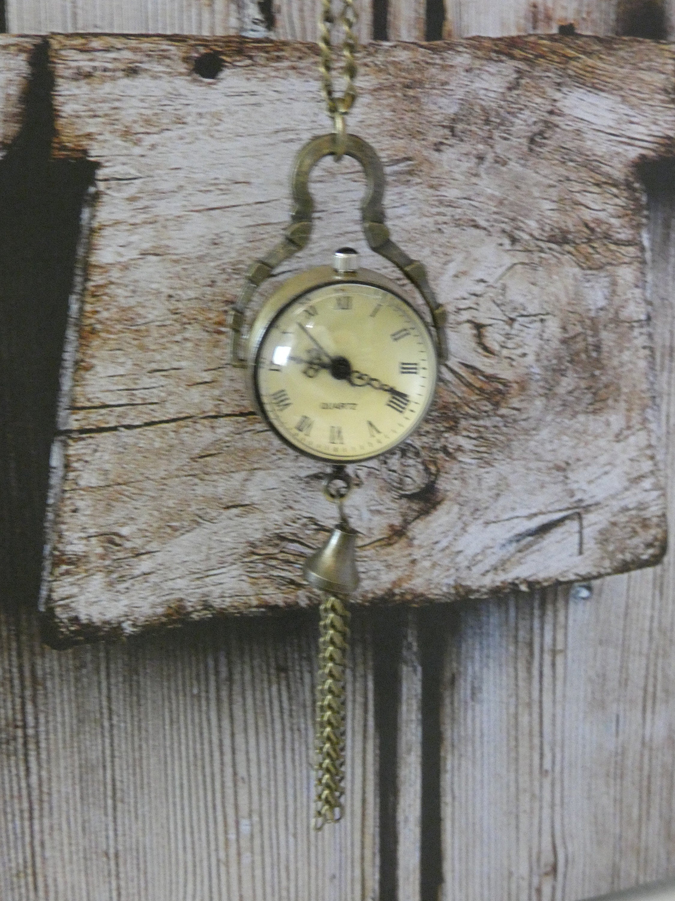 Pocket Watch Necklace, Brass Globe Watch