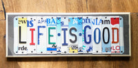 QUILT Custom License Plate Sign made with repurposed License Plates