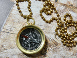 Compass Necklace, Brass working Compass Necklace, Small Size Compass, Great Gift for a "new direction"