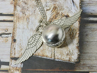 Pocket Watch Necklace, Round Ball Watch with Wings