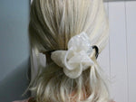 White Flower Hair Clip- White Lucite Hair Accessory perfect for Bridal or Classic everyday Barrette