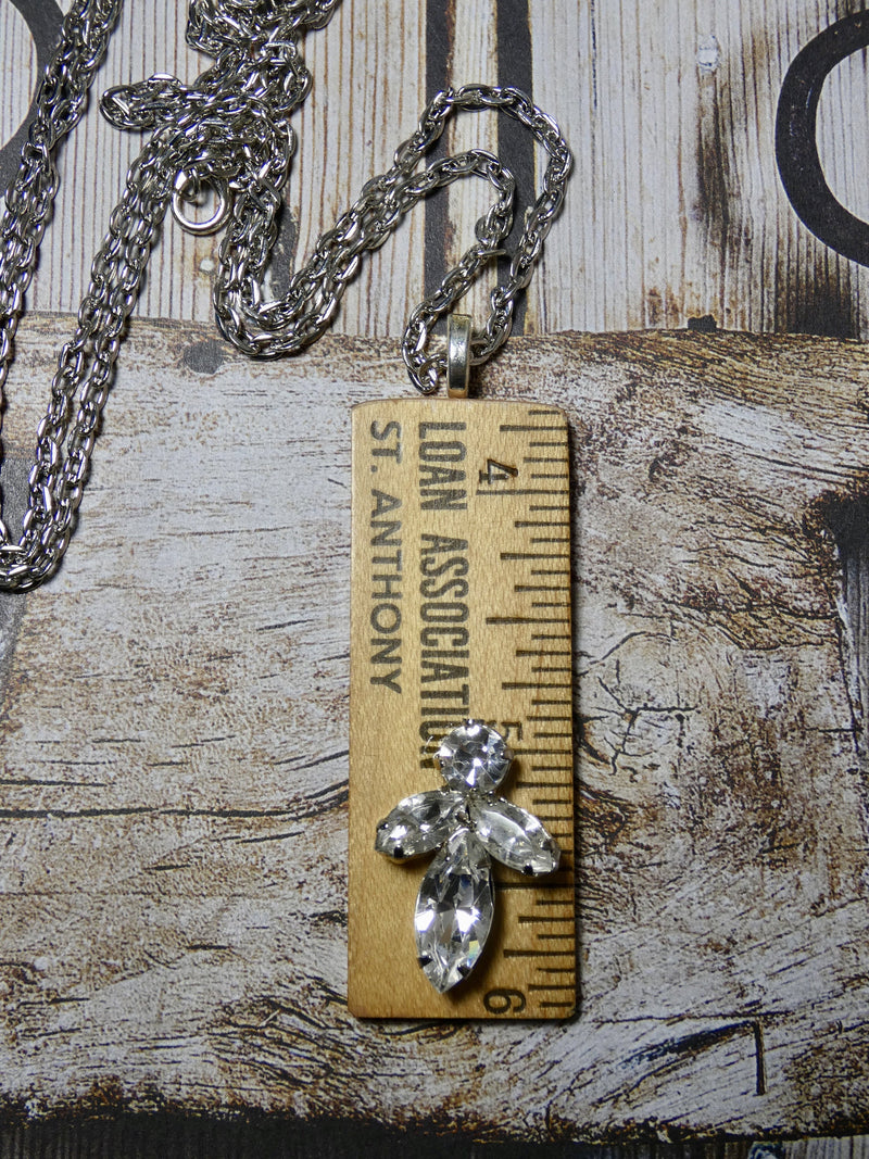 Vintage Ruler Necklace, One of a kind Pendant