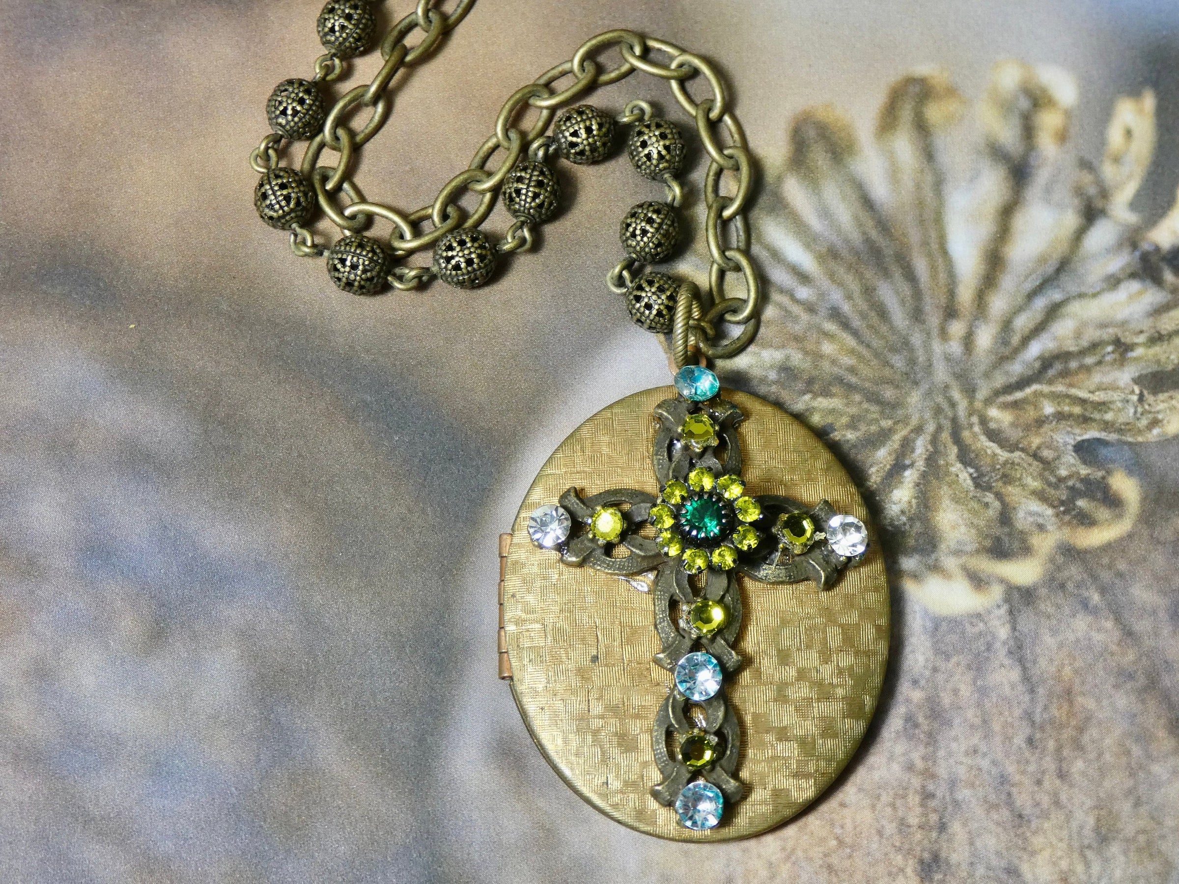 Vintage Cross Locket Necklace