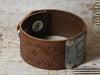 Leather Cuff Bracelet #9 Vintage Locker Number