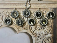 Typewriter Number Necklace • 1,2,3,4,5,6,7,8,9 • Authentic Typewriter Key Numbers