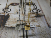 Padlock Necklace, A very Small Urn Necklace, Cremation Pendant for Human or Pet Ashes, Two Sizes available