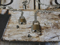 Padlock Necklace, A very Small Urn Necklace, Cremation Pendant for Human or Pet Ashes, Two Sizes available