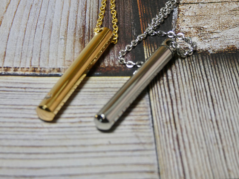 Urn Necklace, Thin Capsule Necklace, Cremation Pendant for Human or Pet Ashes