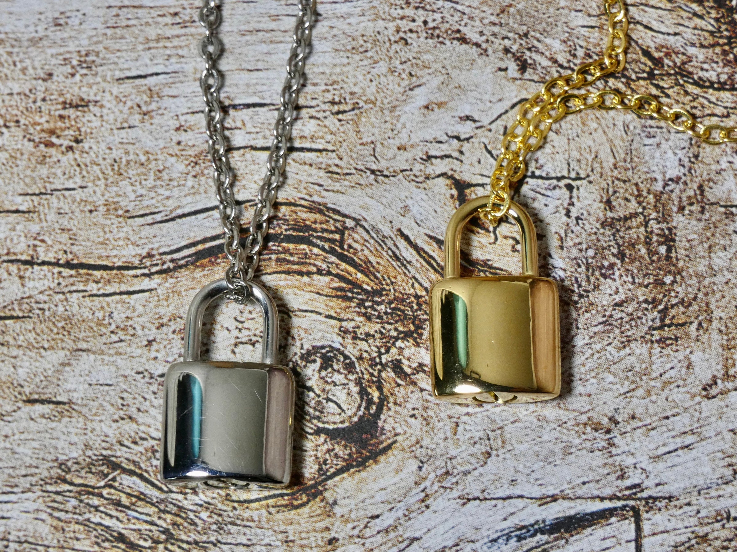 Padlock Necklace, A Very Small Urn Necklace, Cremation Pendant for Human or Pet Ashes, Two Sizes Available Medium Padlock / Silver
