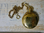 Mechanical Pocket Watch with Fob, Brass with Train Design