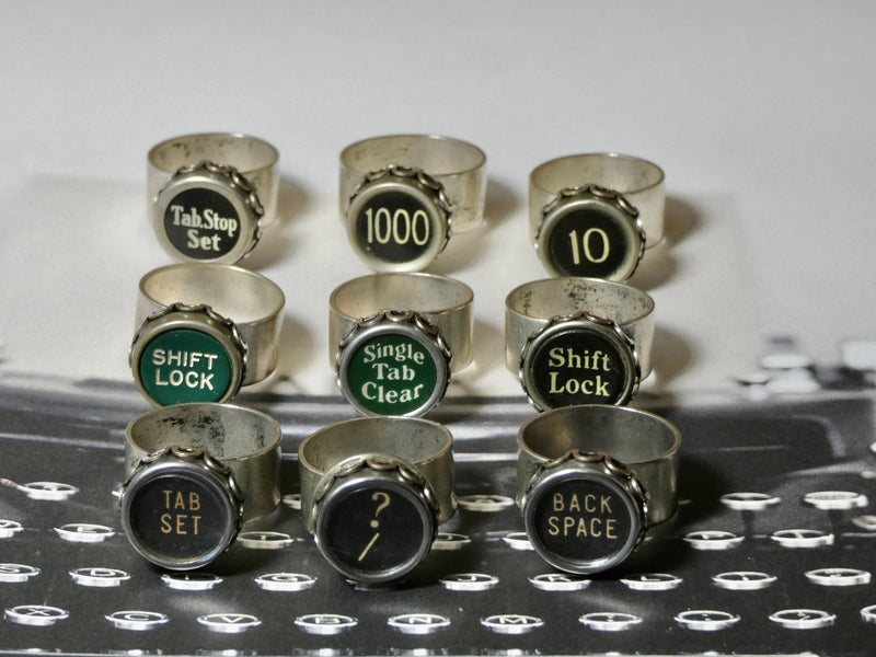 Typewriter Rings, Adjustable size