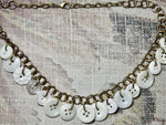 Vintage Button Necklace, One of a Kind White Button Charm Necklace