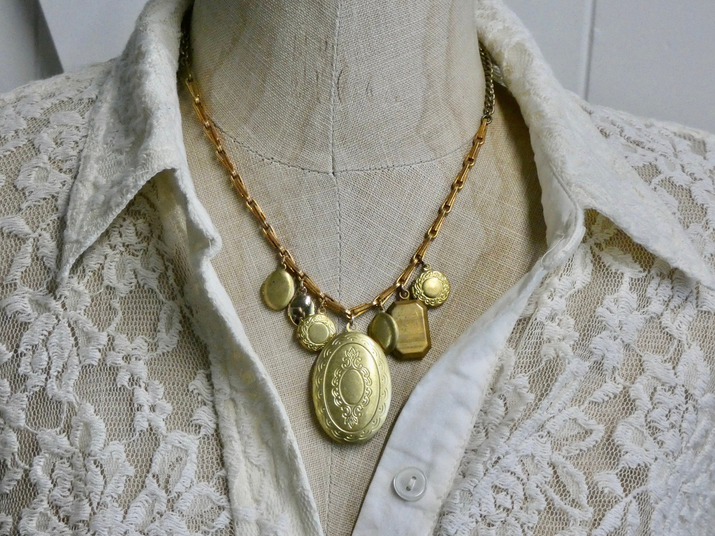 One of a Kind Gold Locket Charm Necklace