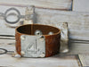 Leather Cuff Bracelet #4 Vintage Locker Number