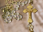 Vintage Crucifix Cross Necklace with crystal bead detail
