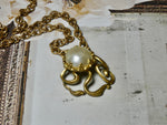 One of a Kind Vintage Pearl Necklace, a repurposed Shoe Clip