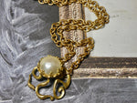 One of a Kind Vintage Pearl Necklace, a repurposed Shoe Clip