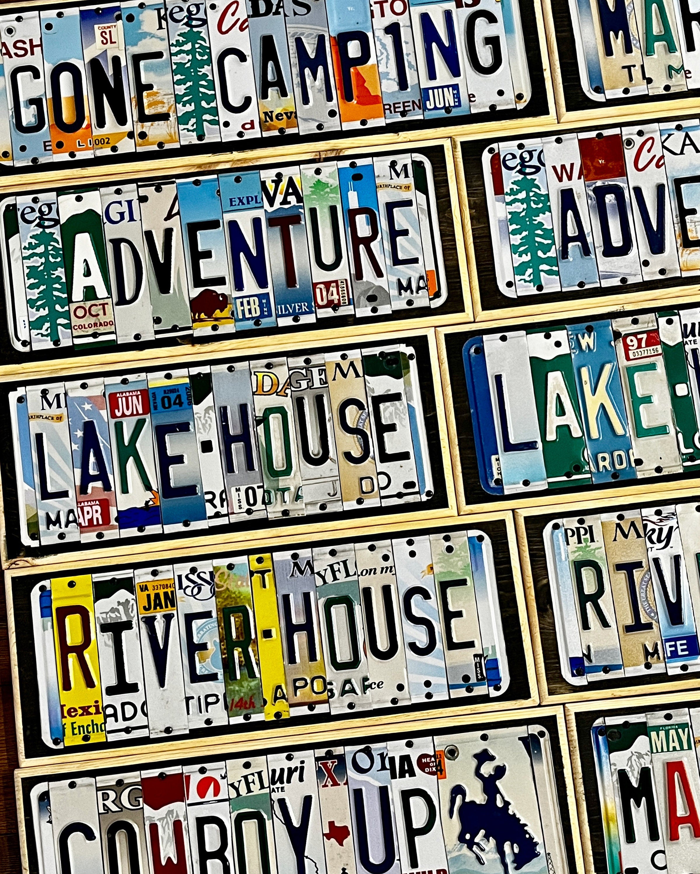 Life's A Beach - Custom License Plate Sign made with repurposed License Plates