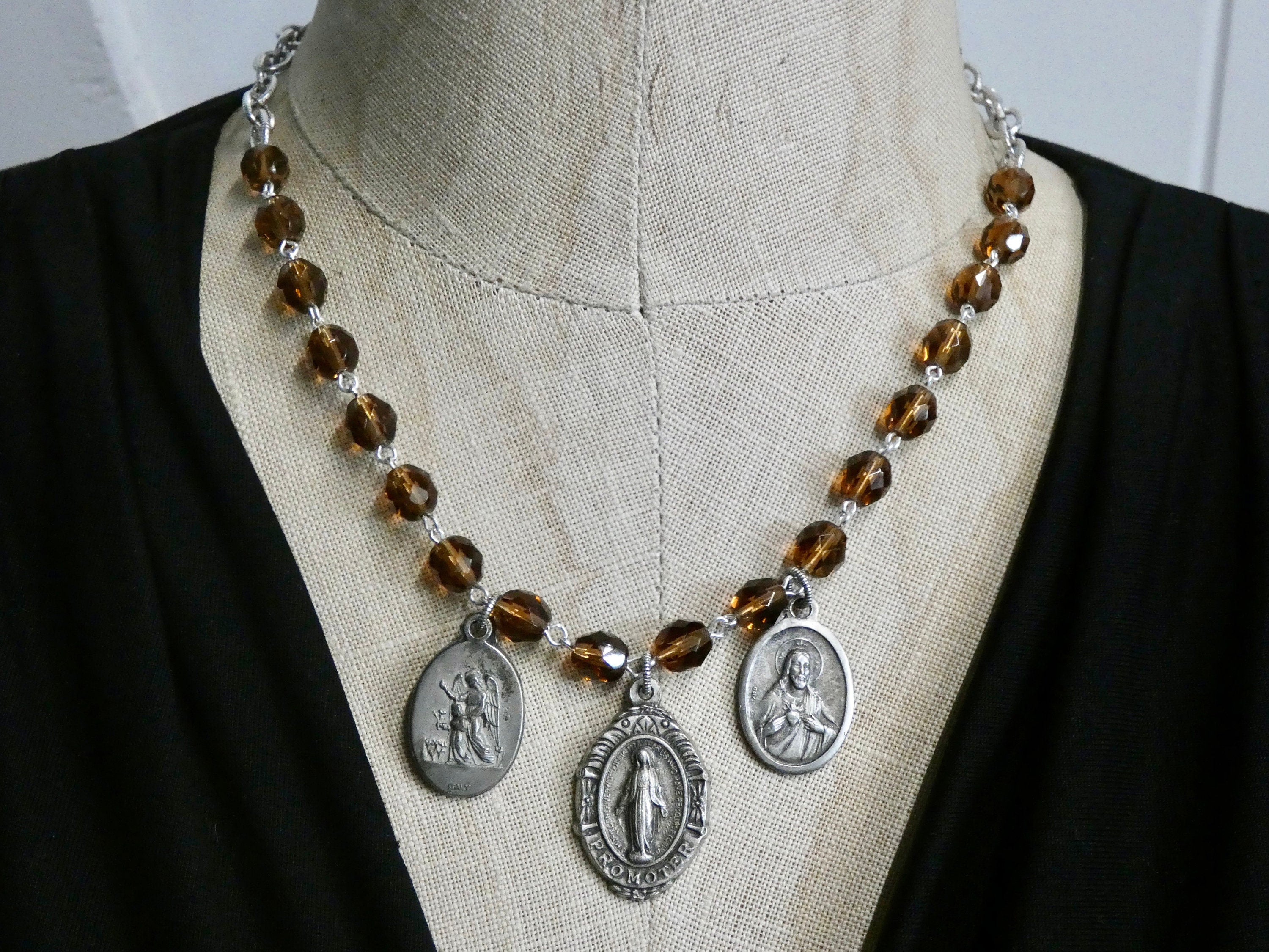 Vintage on sale medallion necklace