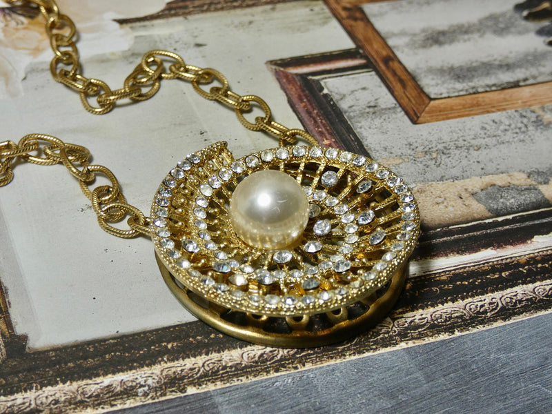 Vintage Repurposed Rhinestone Necklace, perfect wedding necklace