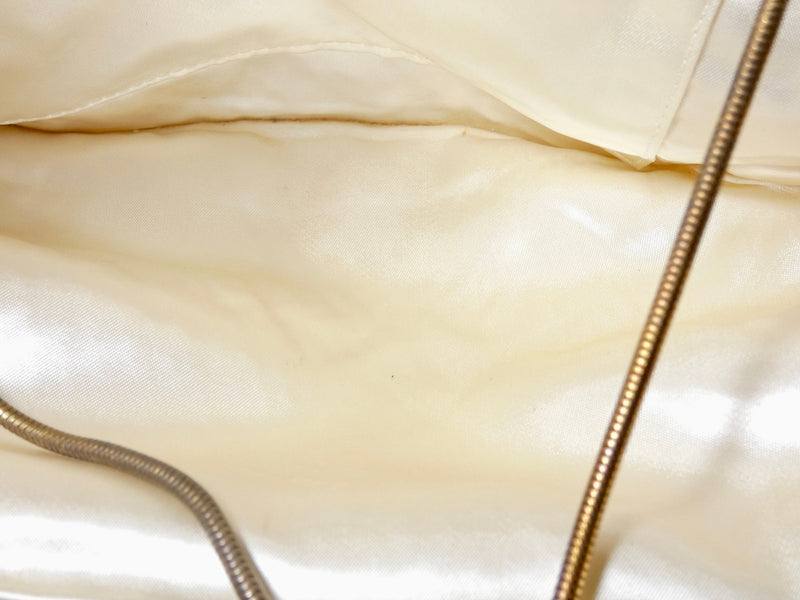 Vtg. La Regale Shiny Fabric Clutch Purse Evening Bag Formal Champagne Color  1960