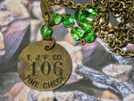 Vintage Tag Necklace - Rare T.J.F. Co Time Check Tag #106