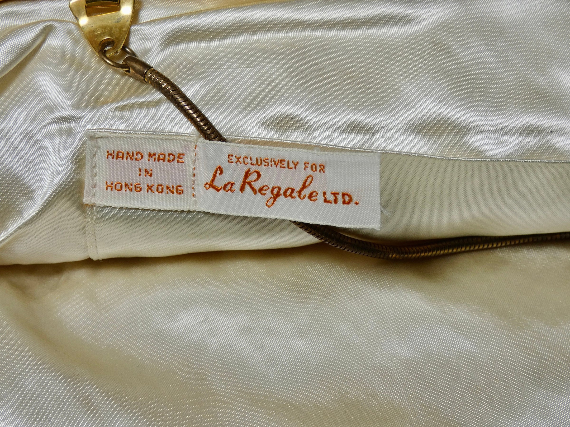 La Regale Evening Bag, White Beadwork, 1970s New Old Stock