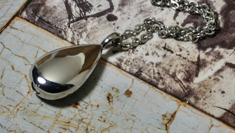 Urn Necklace, Silver Teardrop Necklace, Cremation Pendant for Human or Pet Ashes