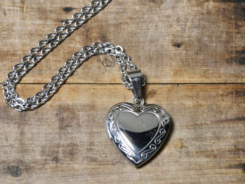 Tiny Sterling Silver Heart Locket Necklace