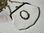 Vintage Coin Purse Necklace, One of a Kind Gift, White Coin Purse Necklace