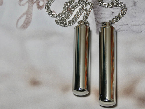 Urn Necklace, Silver Capsule Necklace, Large and Extra Large Cremation Pendant for Human or Pet Ashes