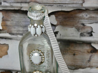 Apothecary Bottle Embellished with repurposed Vintage Rhinestone