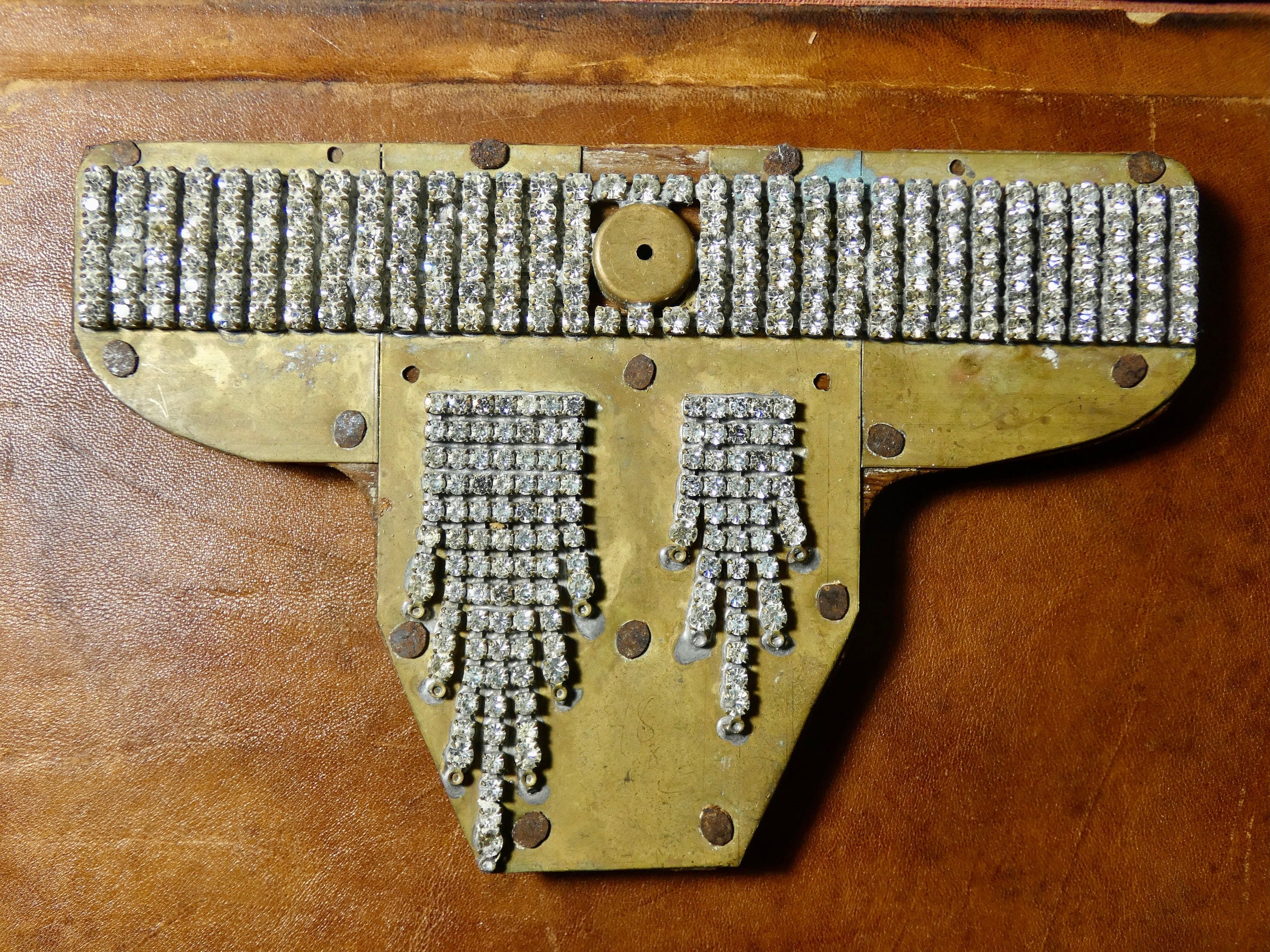 One of a Kind Vintage Jewelry Sample, Unique Decor, Rhinestone Original Sample, #4031