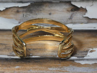 Gold Cuff Bracelet with Swarovski Crystal Detail