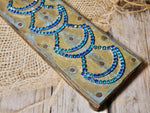 One of a Kind Vintage Jewelry Sample, Rare Unique Decor, Stunning Blue and Green Rhinestone Original Sample, #42