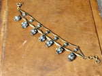 Bracelet, Eclectic Gunmetal Crystal Beads and Matte Gold Bracelet