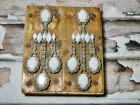 One of a Kind Vintage Jewelry Sample, Unique Decor, White Chalk and Metal Original Sample, #6282