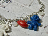One of a Kind Vintage Cracker Jack Necklace, Assemblage Troll and Football Charm Necklace