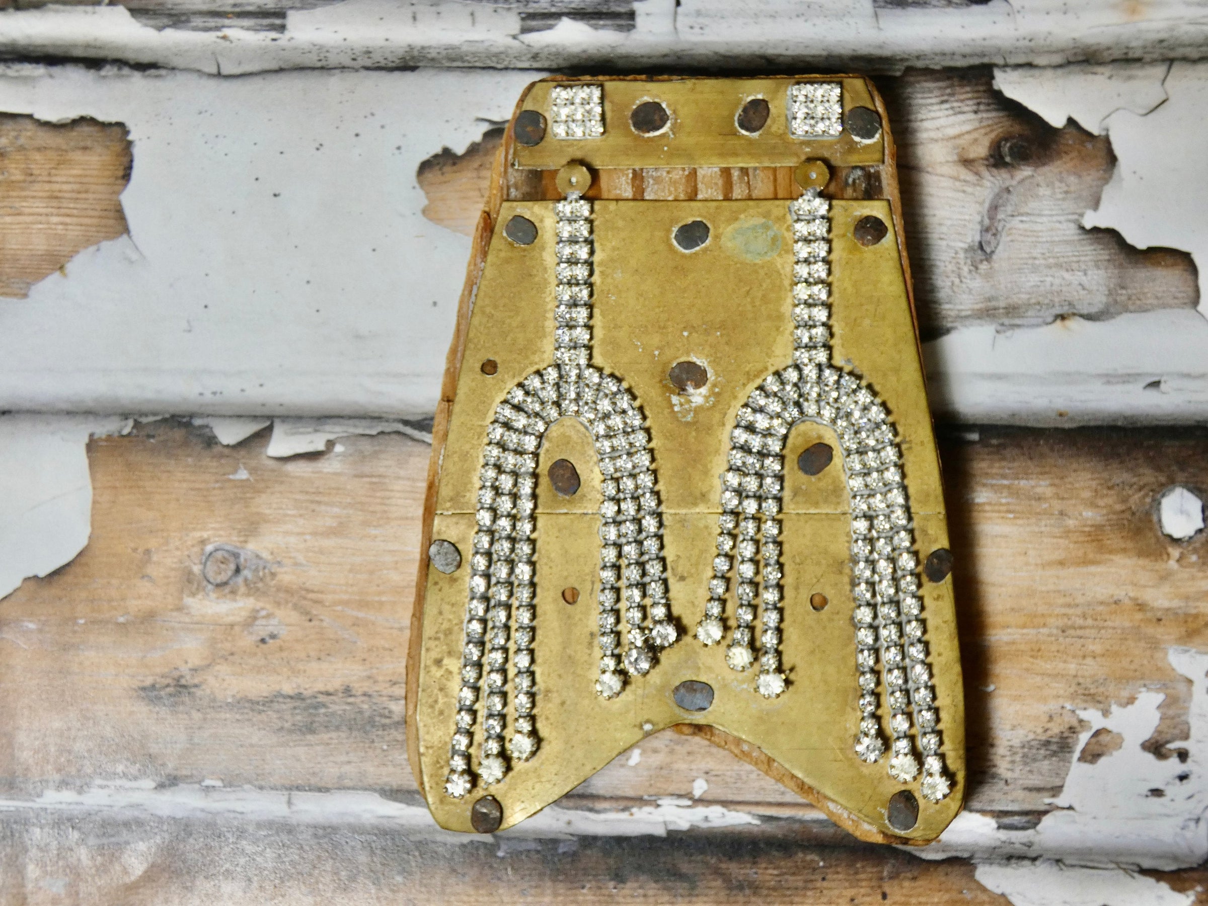 One of a Kind Vintage Jewelry Sample, Vintage Decor, Rhinestone Original Sample #6029