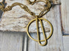 Circle and Teardrop Necklace, Chunky Brass Circle with a Unique twisted chain