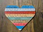 Heart Wall Decor with repurposed vintage yard sticks, One of a Kind Gift
