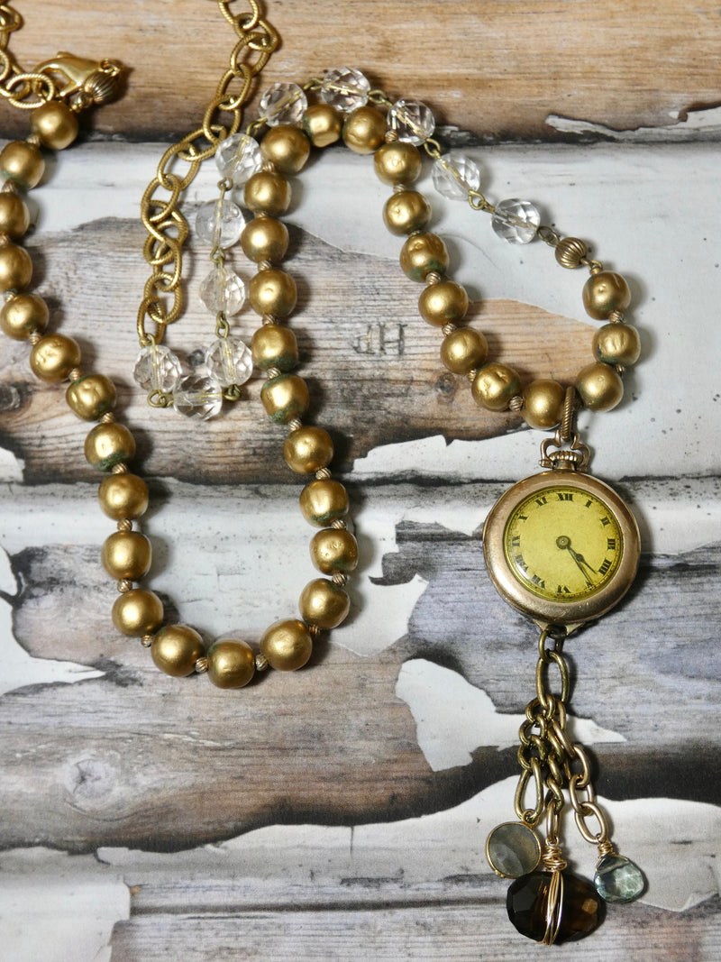 Watch Necklace, One of a Kind Vintage Watch Pendant