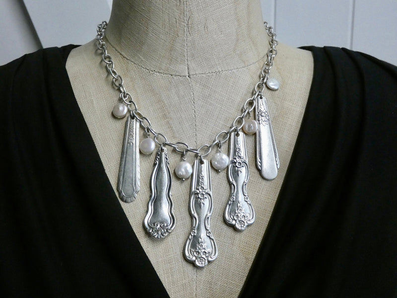 Silverware Necklace, One of a Kind Stunning Pieces of Silverware