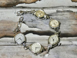 Vintage Watch Bracelet, One of a Kind Bracelet, All Silver Faces Bracelet- PB