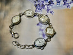 Vintage Watch Bracelet, One of a Kind Bracelet, All Silver Faces Bracelet- JBB
